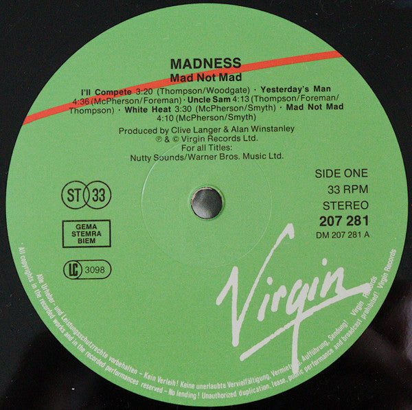 Madness : Mad Not Mad (LP, Album)