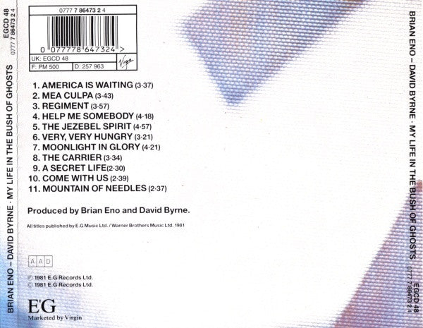 Brian Eno - David Byrne : My Life In The Bush Of Ghosts (CD, Album, RE, Swi)