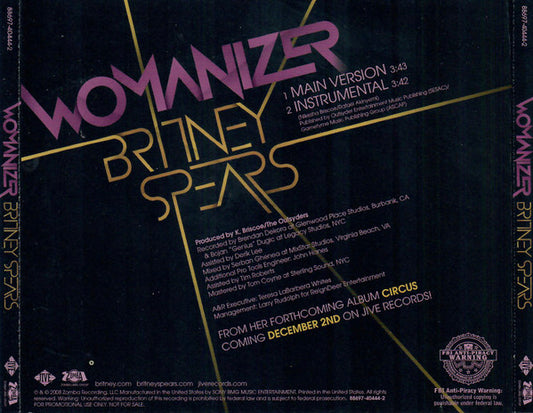 Britney Spears : Womanizer (CD, Single, Promo)