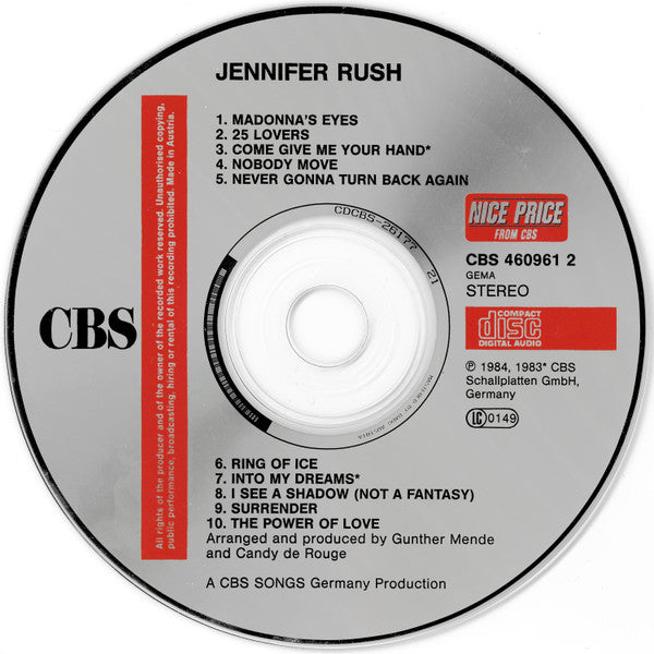 Jennifer Rush : Jennifer Rush (CD, Album, RE)