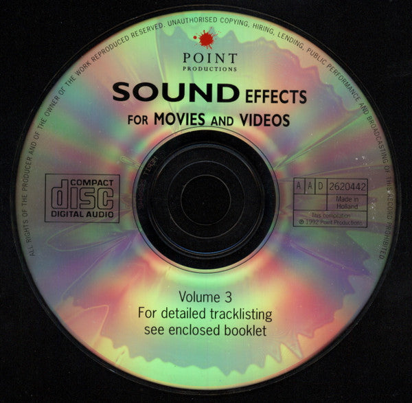 No Artist : Sound Effects 3 For Movies And Videos  (CD)