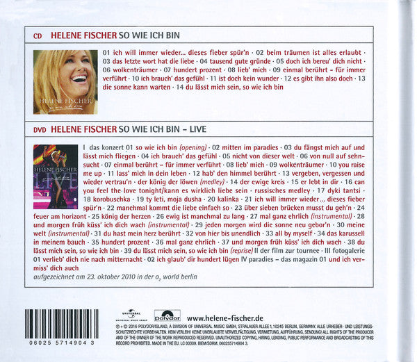 Helene Fischer : So Wie Ich Bin (CD, Album, RE, S/Edition, Pla + DVD-V)