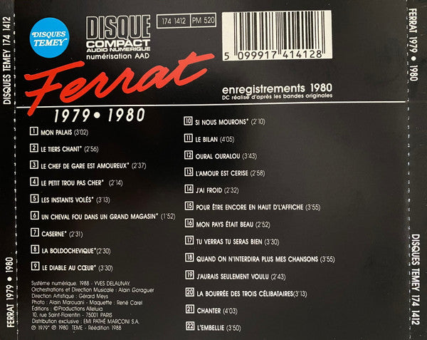 Jean Ferrat : Ferrat 1979 - 1980 (CD, Comp, RE, GOL)