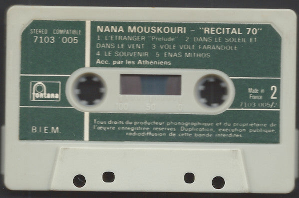 Nana Mouskouri : Récital 70 (Cass, Album)