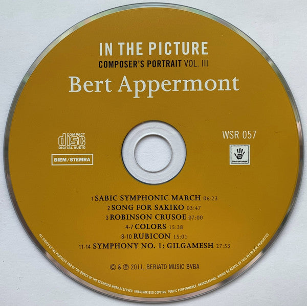 Bert Appermont : In The Picture (Composer's Portrait Vol. III) (CD)