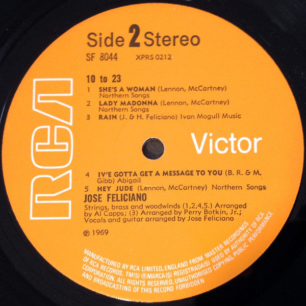 José Feliciano : 10 To 23 (LP)