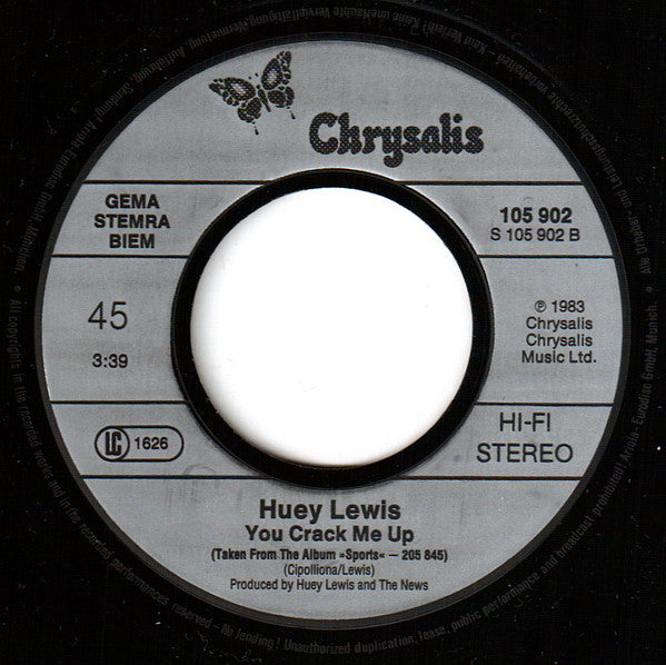 Huey Lewis & The News : Heart And Soul (7", Single)