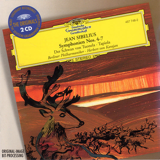 Jean Sibelius, Berliner Philharmoniker, Herbert Von Karajan : Symphonien Nos. 4-7 / Der Schwan von Tuonela · Tapiola (2xCD, Comp, Club, RM)