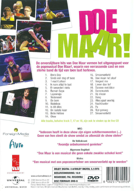 Various : Doe Maar! De Popmusical (DVD-V, PAL + CD, Album)