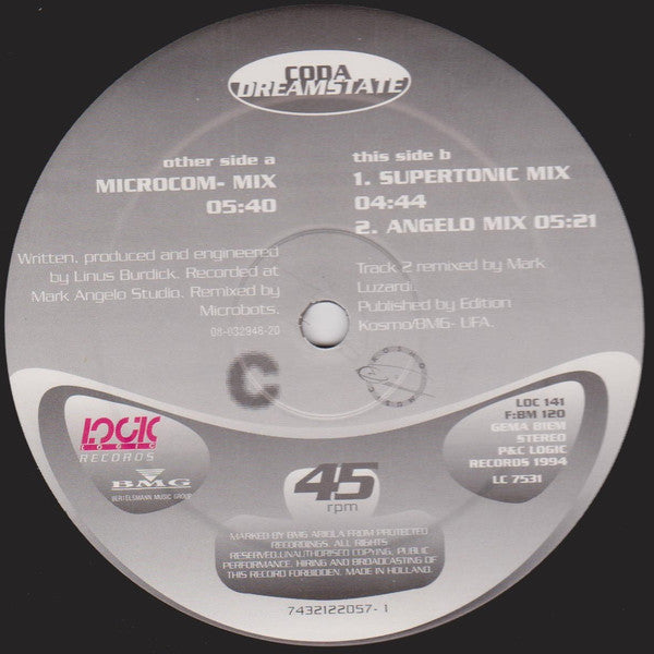 Coda (7) : Dreamstate (12", Maxi, App)