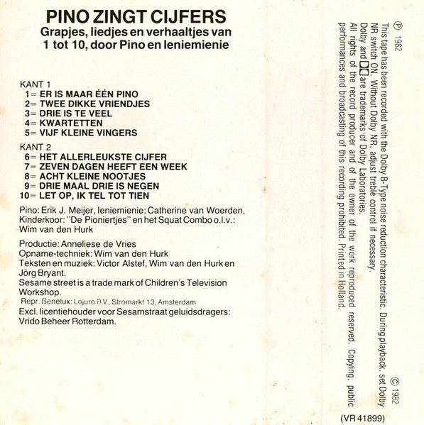 Sesamstraat : Pino Zingt Cijfers (Cass, Album)