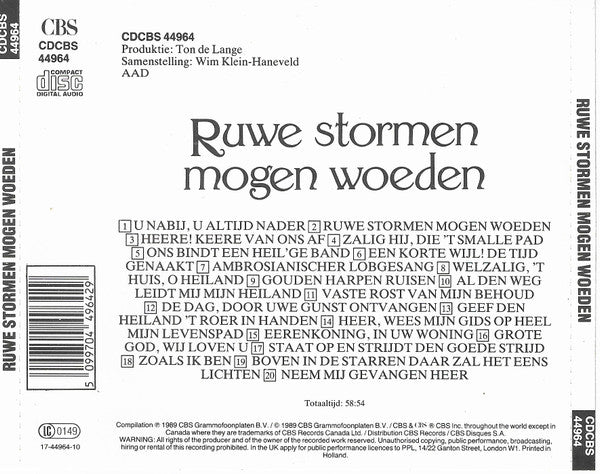 Various : Scheveningse Koren. Ruwe Stormen Mogen Woeden (CD, Album, Comp)