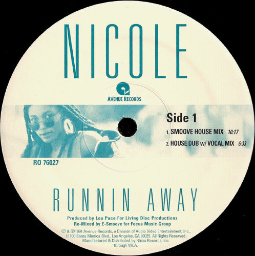 Nicole J McCloud : Runnin' Away (E-Smoove Remixes) (12")