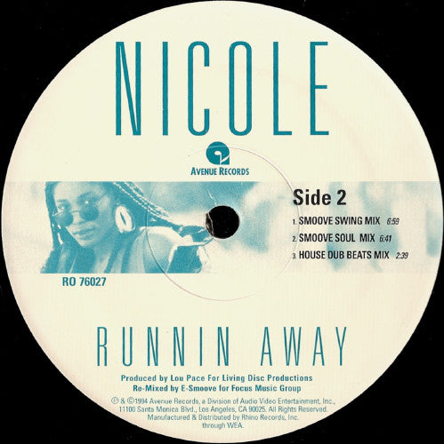 Nicole J McCloud : Runnin' Away (E-Smoove Remixes) (12")