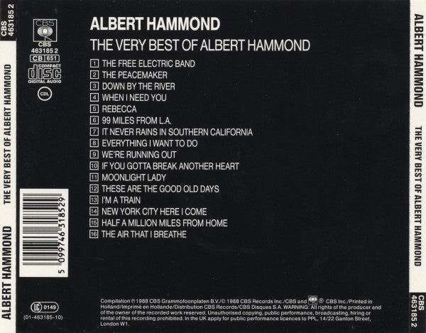 Albert Hammond : The Very Best Of Albert Hammond (CD, Comp)