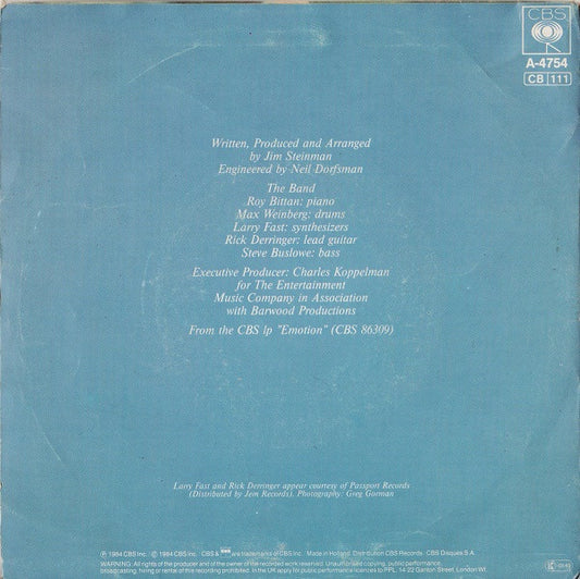 Barbra Streisand : Left In The Dark (7", Single)