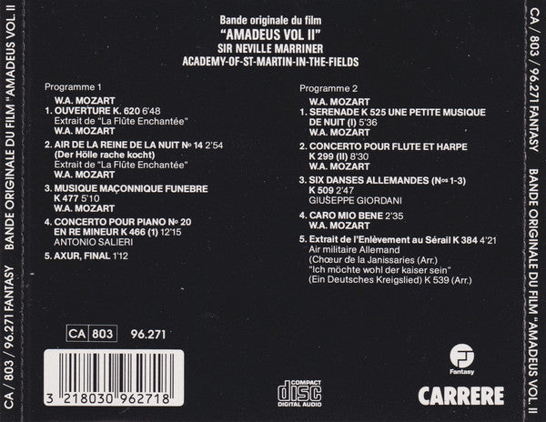 Sir Neville Marriner, The Academy Of St. Martin-in-the-Fields : Amadeus Volume 2 (More Music From The Original Soundtrack Of The Film) (CD, Album)