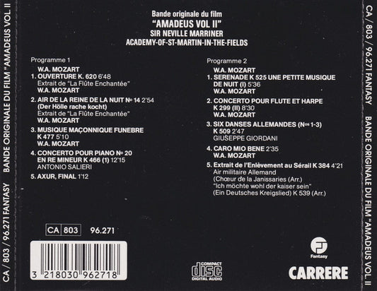 Sir Neville Marriner, The Academy Of St. Martin-in-the-Fields : Amadeus Volume 2 (More Music From The Original Soundtrack Of The Film) (CD, Album)