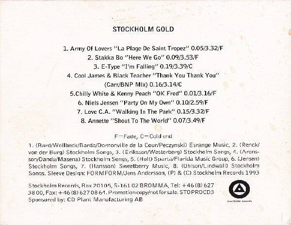 Various : Stockholm Gold (CD, Comp, Promo, Tri)