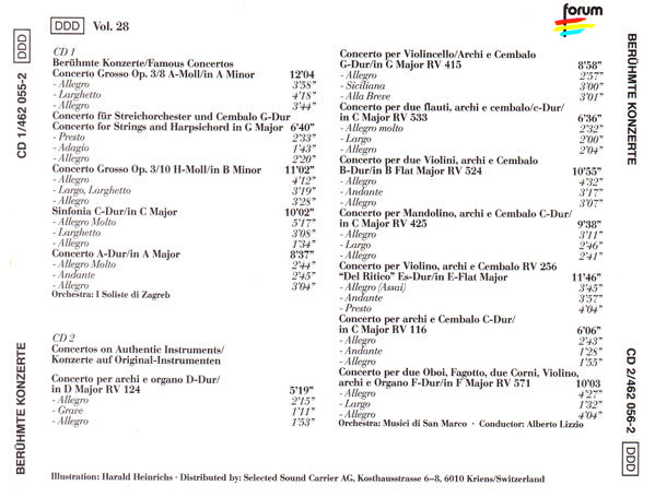 Antonio Vivaldi, Musici Di San Marco, Alberto Lizzio : Berühmte Konzerte - Famous Concertos (2xCD, Album, Comp)