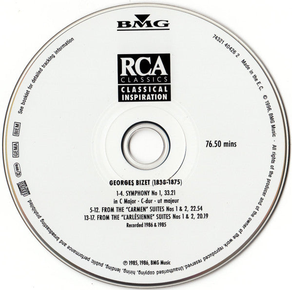 Georges Bizet : Symphony No 1 - Suites (CD, Album, RP)