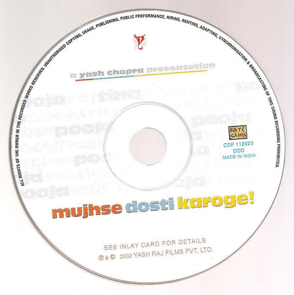 Rahul Sharma (2), Anand Bakshi : Mujhse Dosti Karoge! (CD)
