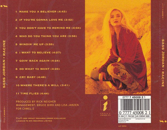 Sass Jordan : Racine (CD, Album)