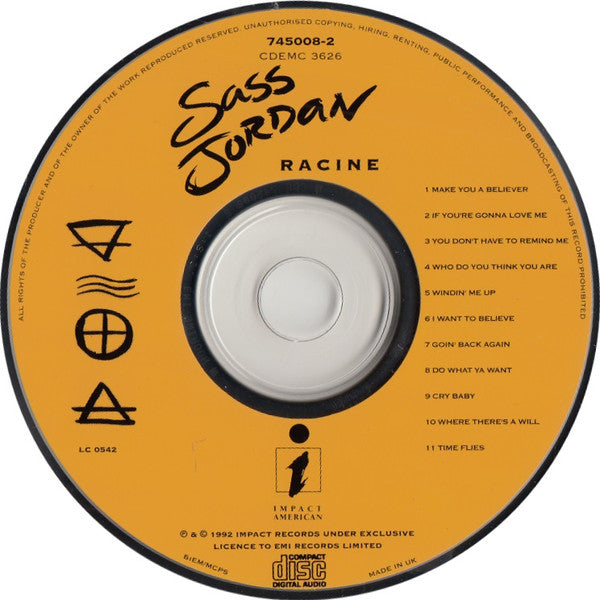 Sass Jordan : Racine (CD, Album)