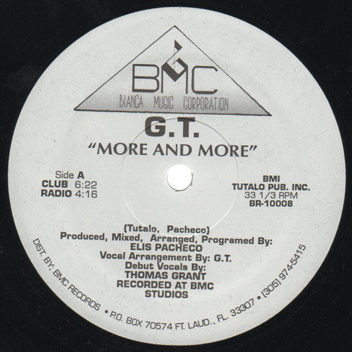 G.T. (2) : More And More (12")