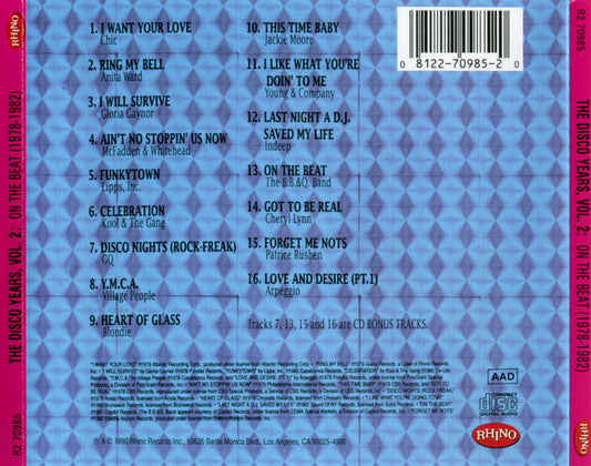Various : The Disco Years (On The Beat) (1978-1982) Volume Two (CD, Comp, RM)