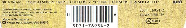 Presuntos Implicados : Como Hemos Cambiado (CD, Maxi)