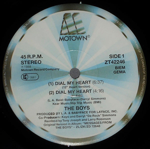 The Boys : Dial My Heart (12", Maxi)
