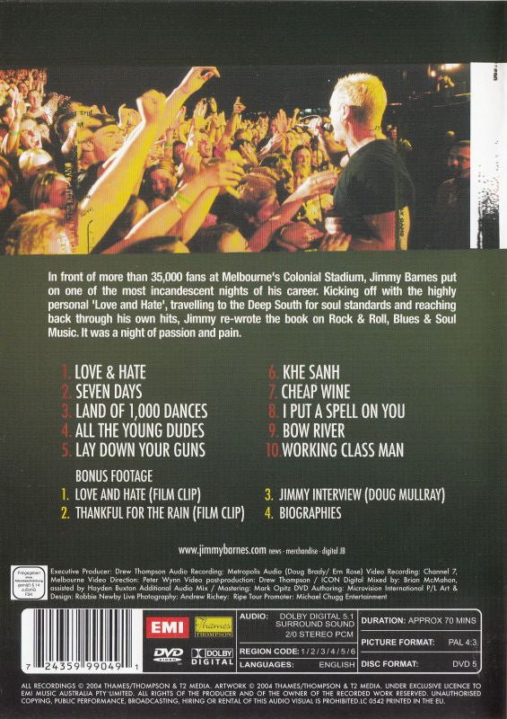 Jimmy Barnes : Raw (DVD-V, PAL)