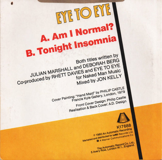 Eye To Eye (2) : Am I Normal? (7", Single)