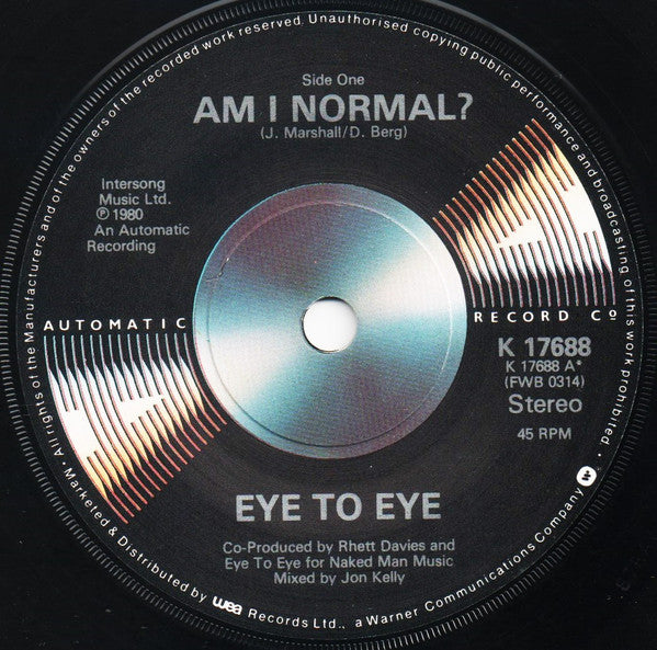 Eye To Eye (2) : Am I Normal? (7", Single)