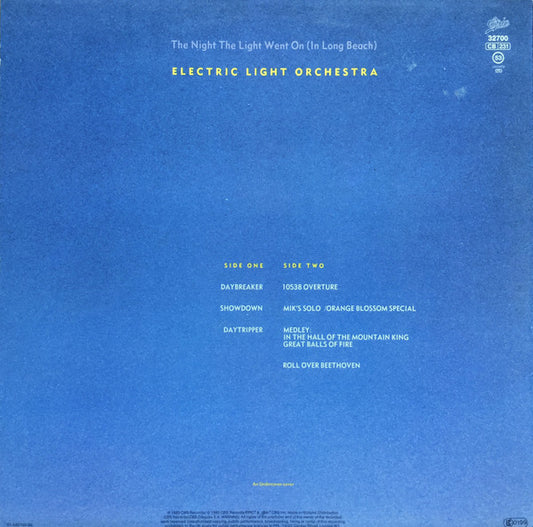Electric Light Orchestra : The Night The Light Went On (In Long Beach) (LP, Album, RE)