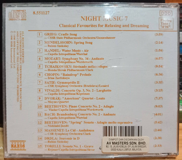 Various : Night Music 7 - Classical Favourites for Relaxing and Dreaming (CD, Comp)