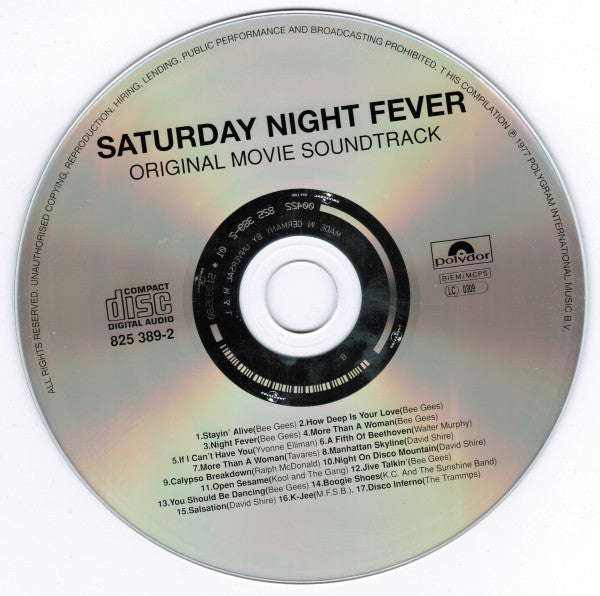Various : Saturday Night Fever (The Original Movie Sound Track) (CD, Album, Comp, RE, RM, RP)