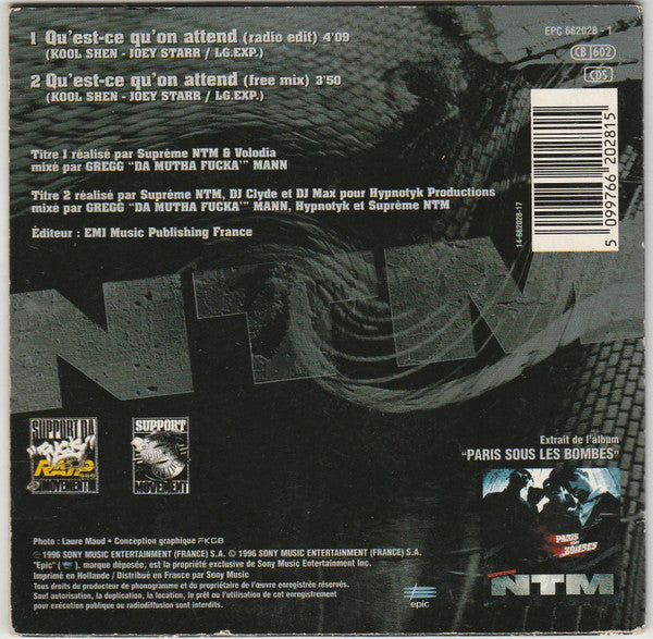 Suprême NTM : Qu'est-ce Qu'on Attend (CD, Single)