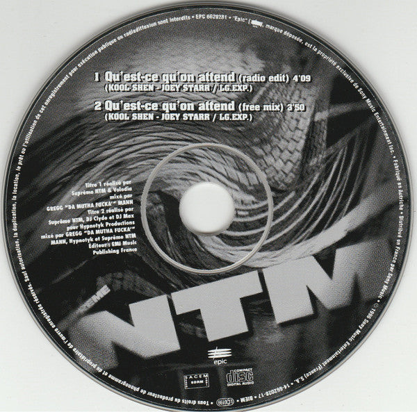 Suprême NTM : Qu'est-ce Qu'on Attend (CD, Single)