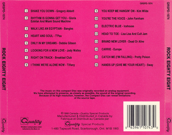 Various : Rock Eighty Eight (CD, Comp)