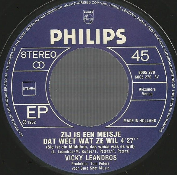 Vicky Leandros : Verloren Zijn We Niet (7", EP, Single)