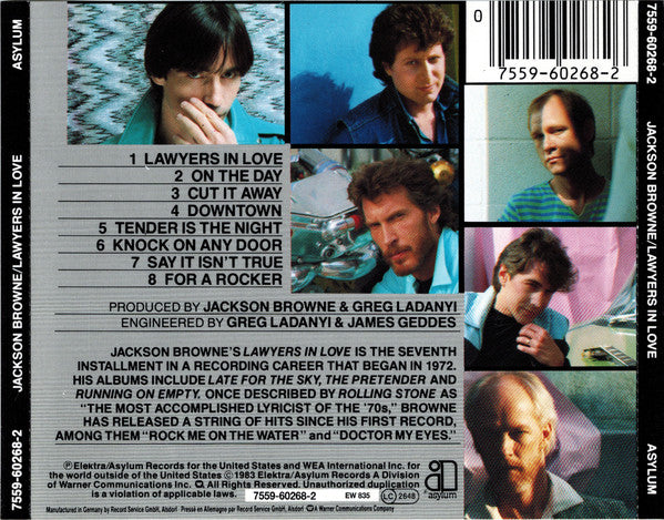 Jackson Browne : Lawyers In Love (CD, Album, RE)