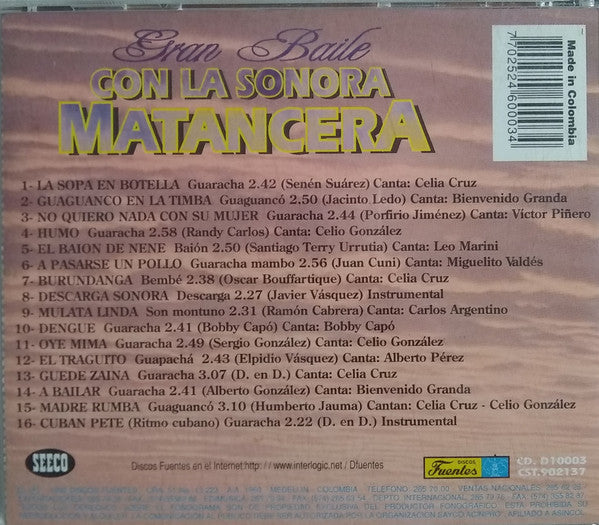 La Sonora Matancera : Gran Baile Con La Sonora Matancera - 16 Éxitos Originales (CD, Comp)