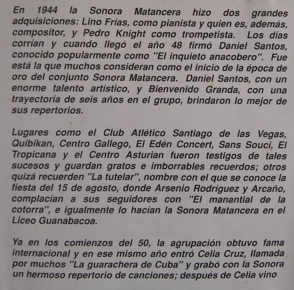 La Sonora Matancera : Gran Baile Con La Sonora Matancera - 16 Éxitos Originales (CD, Comp)