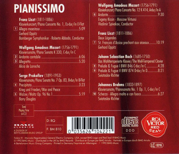Various : Pianissimo - Auszüge aus neuen Klavieraufnahmen / Excerpts from new piano releases (CD, Comp, Smplr)