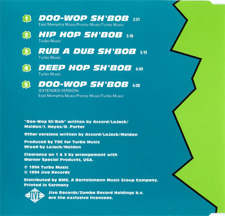 T.O.C. Featuring Rocca : Doo-Wop Sh'Bob (CD, Maxi)