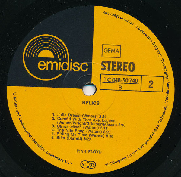 Pink Floyd : Relics (LP, Comp)