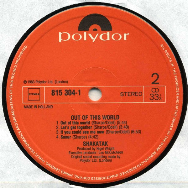 Shakatak : Out Of This World (LP, Album)