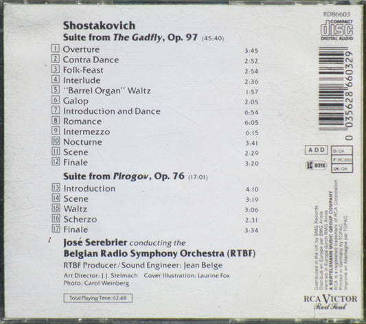 Dmitri Shostakovich - Jose Serebrier, Belgian Radio And Television Philharmonic Orchestra : Film Music From The Gadfly ◆ Pirogov (CD, Album)